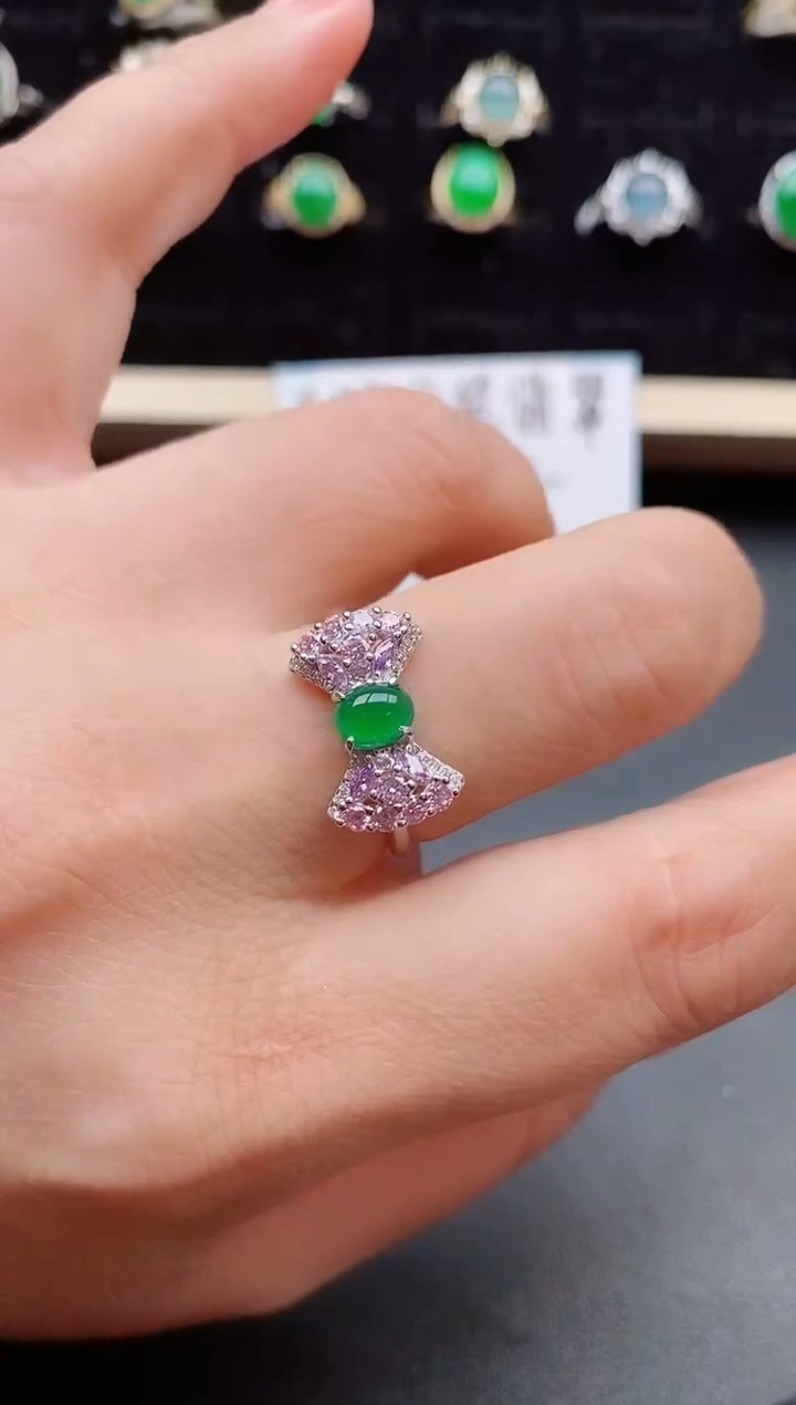 【闪购商品】翡翠戒指银S925镶嵌50800