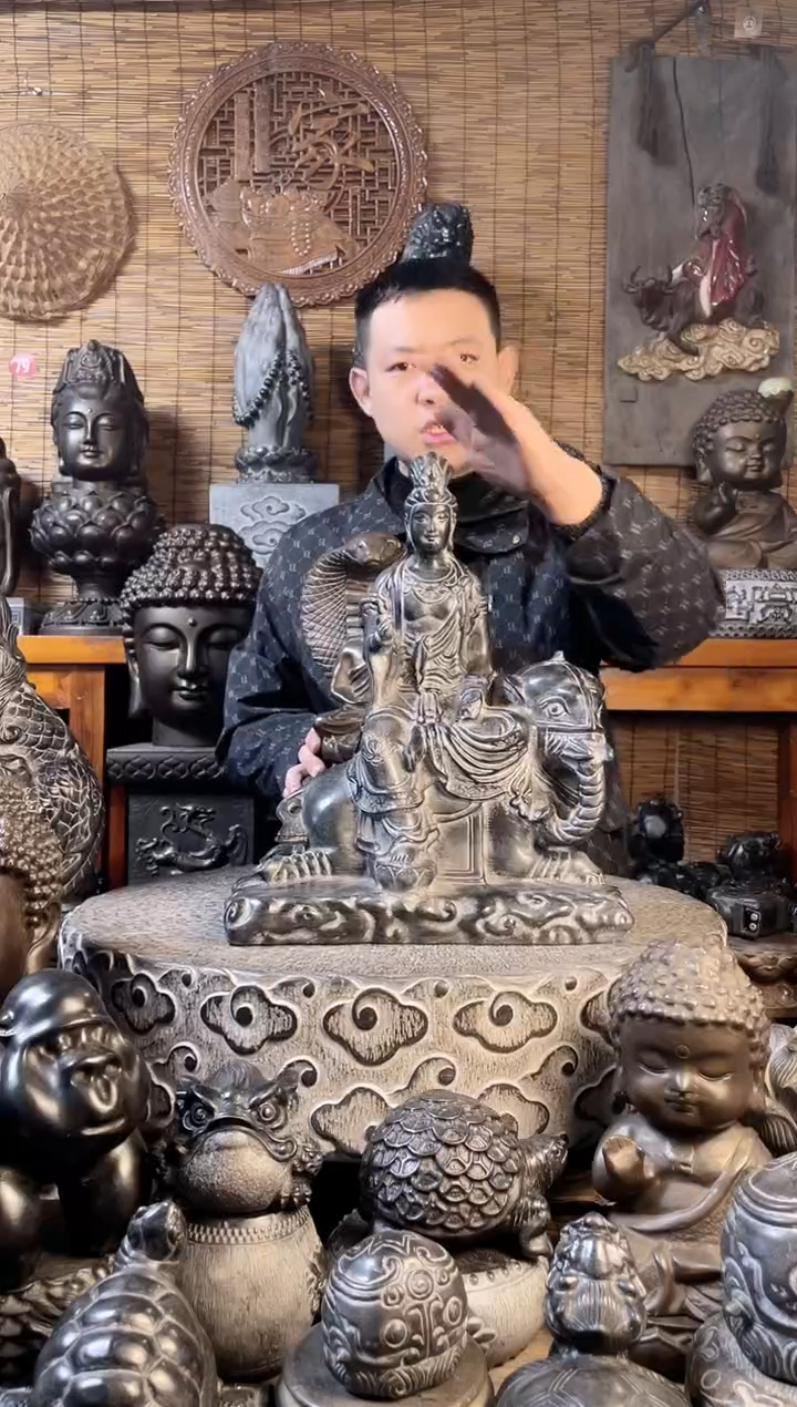 【闪购商品】40普贤天然青石雕刻