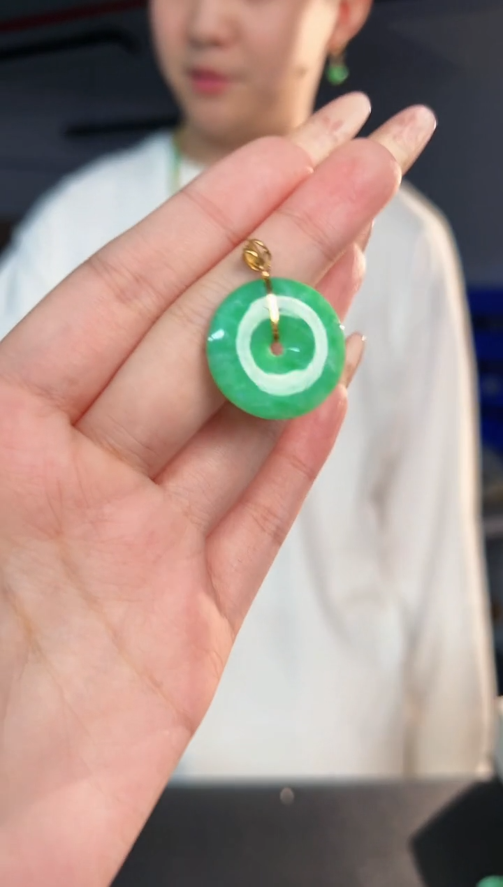 【闪购商品】翡翠颈饰18K金镶嵌缅料A货/支持复检/一件