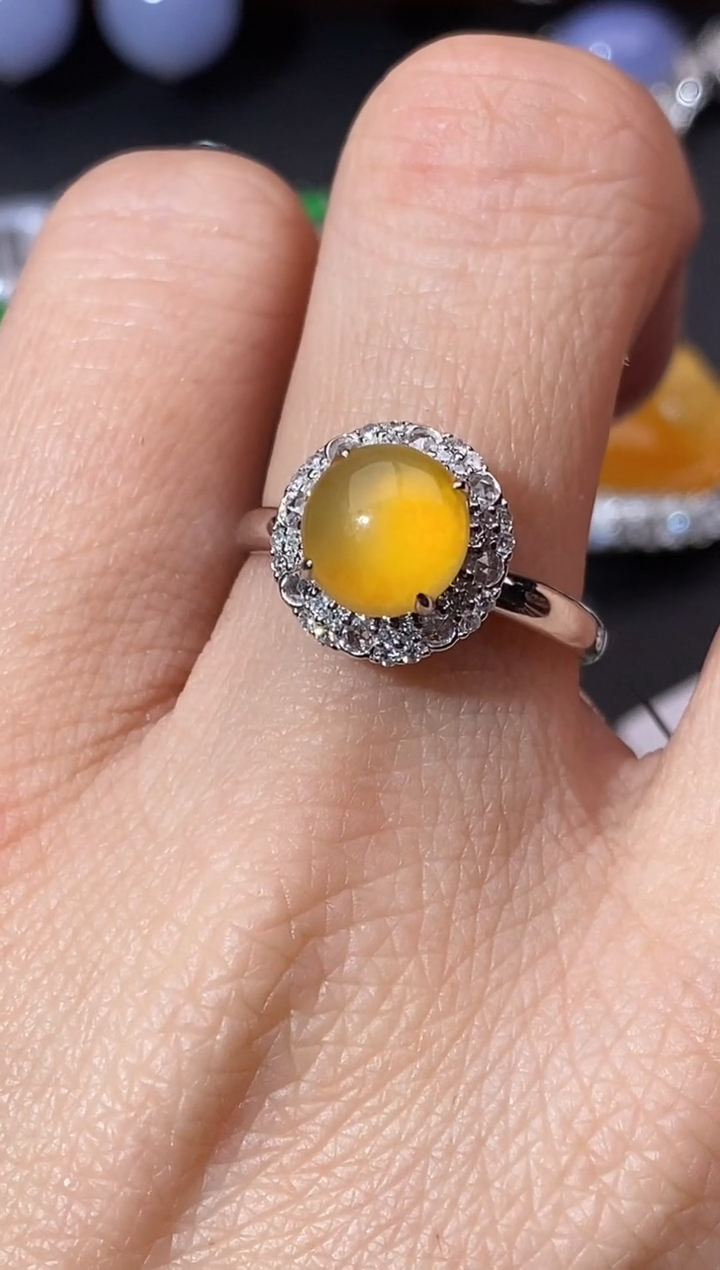 【闪购商品】翡翠戒指18K金镶嵌戒指