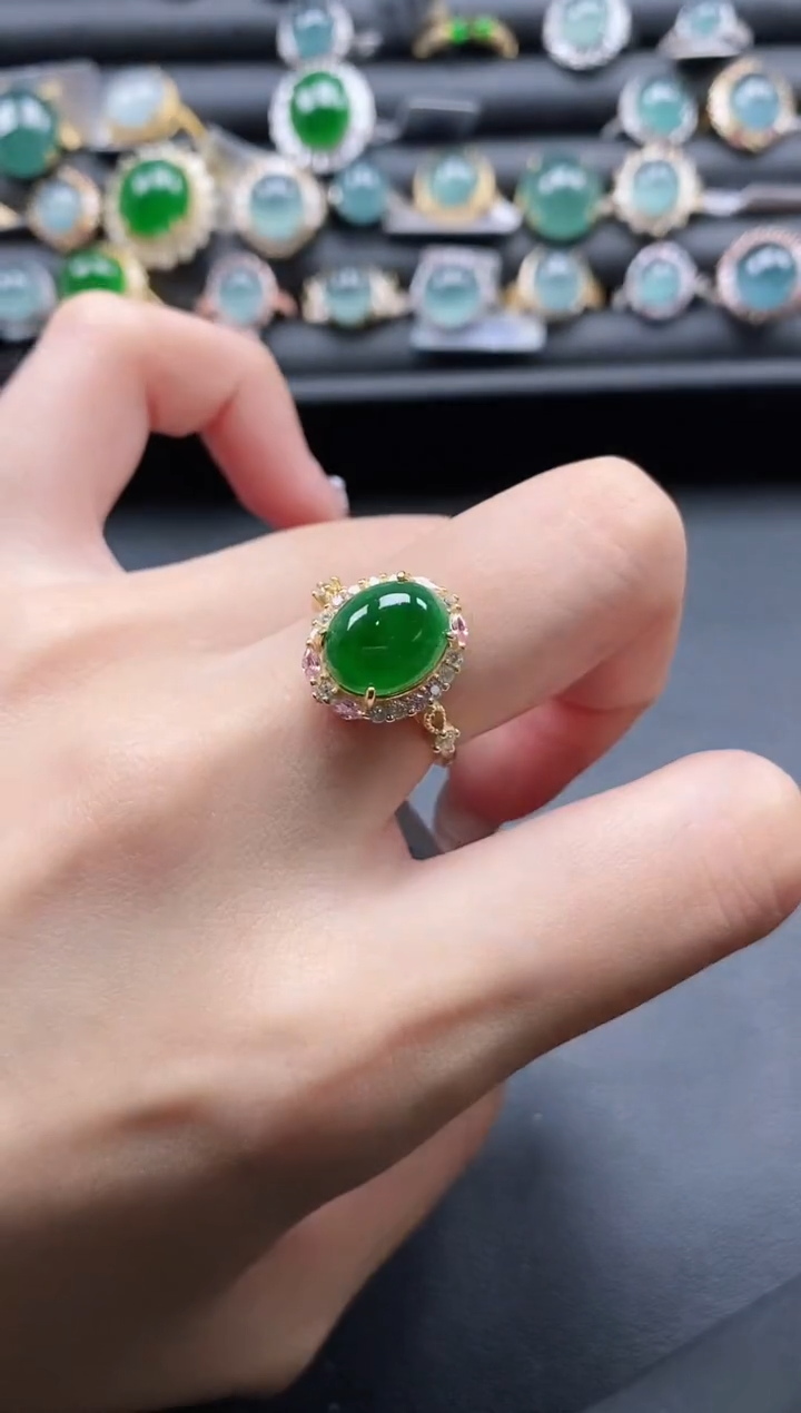 【闪购商品】翡翠戒指银S925镶嵌11111
