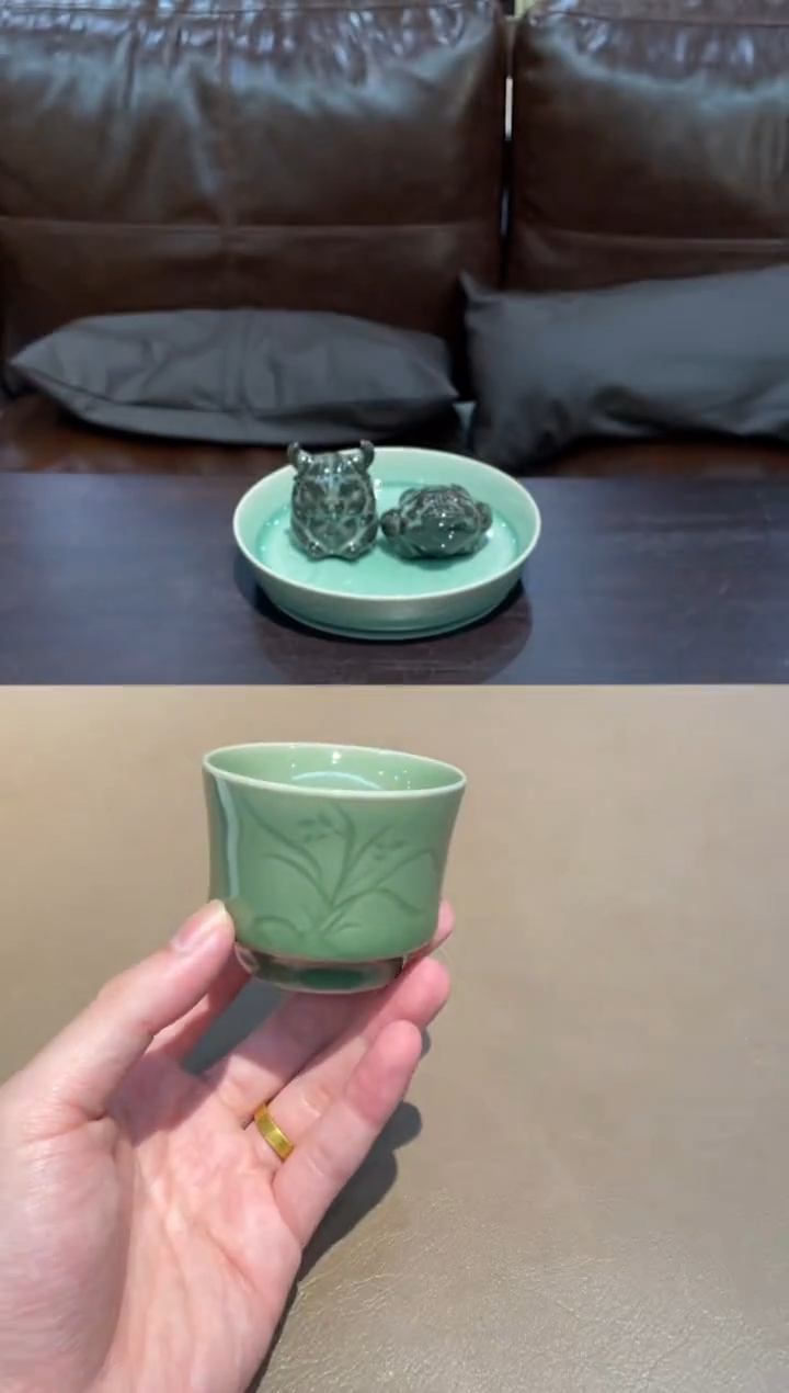 48窑承青瓷兰花杯