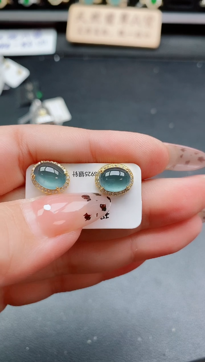 银S925镶嵌戒指翡翠1