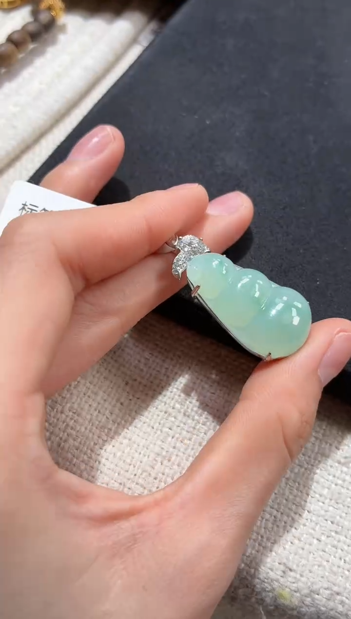 吊坠(不含链)银S925镶嵌翡翠吊坠