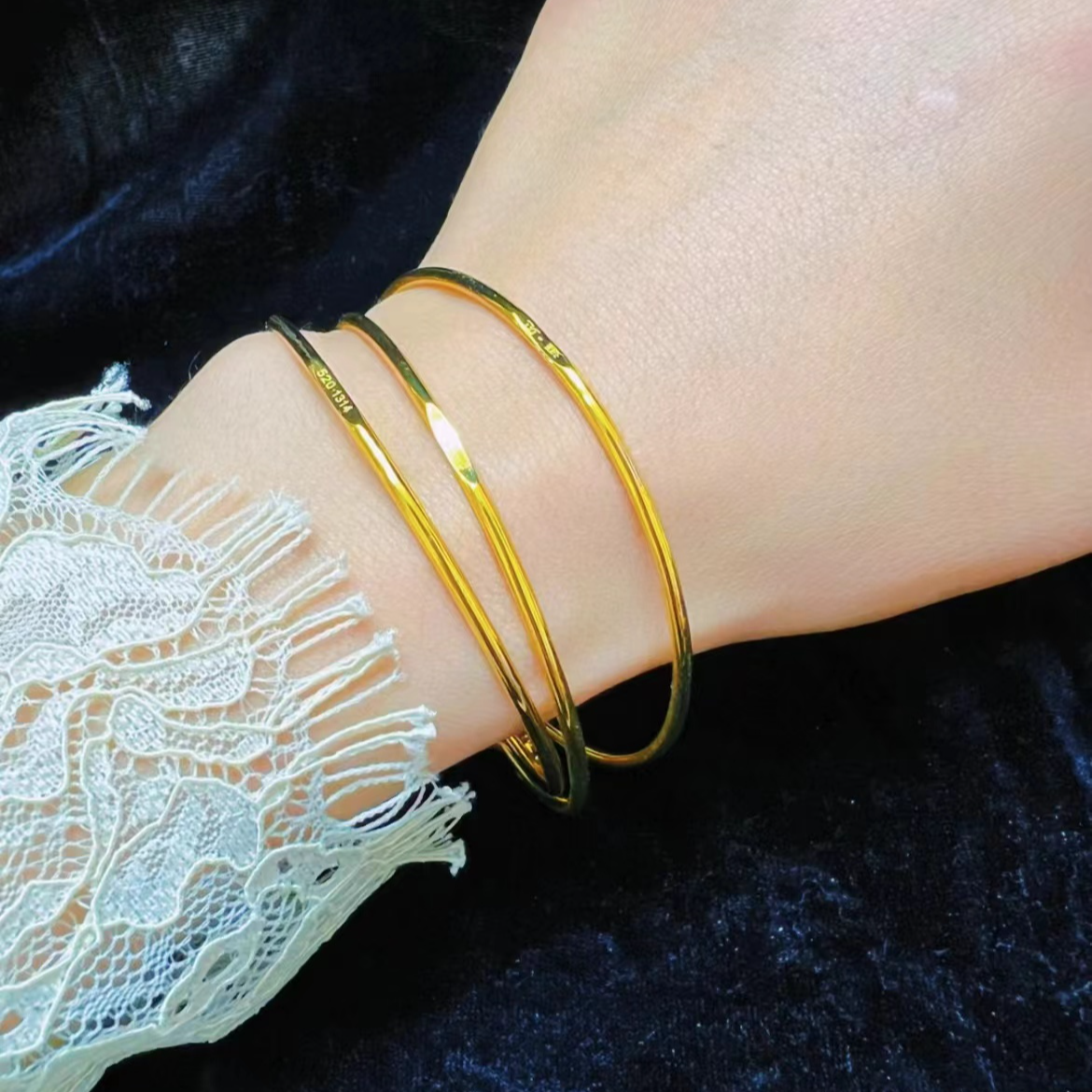 合金手镯 合金三生三世时尚手镯百搭简约经典磨砂