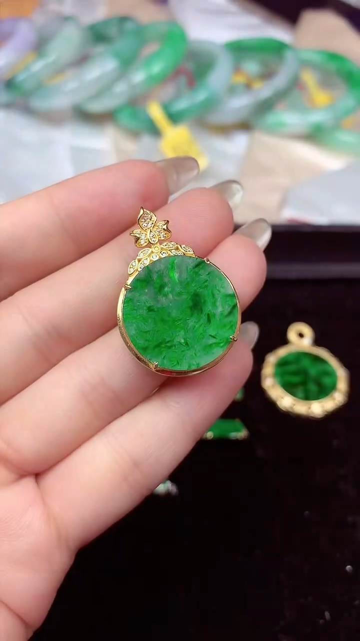 【闪购商品】翡翠颈饰银S925镶嵌吊坠