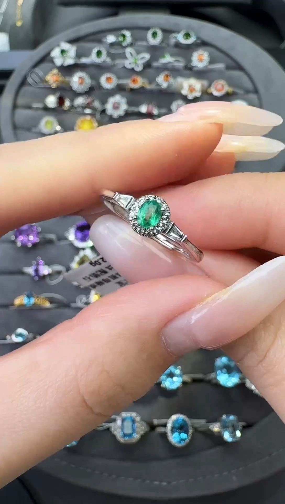 银S925镶嵌戒指祖母绿0.12ct【七天鉴赏期】