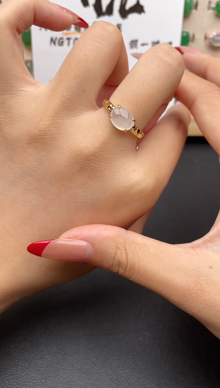 【闪购商品】翡翠戒指银S925镶嵌一物一证一礼盒