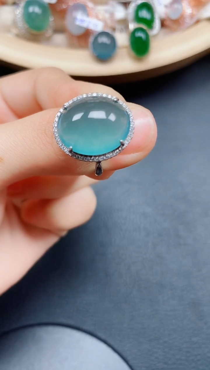 【闪购商品】翡翠戒指银S925镶嵌翡翠