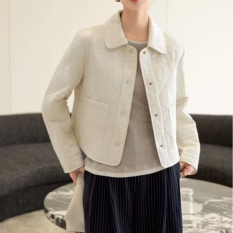 2025春季新款流行高级感超好看小香风菱格短款棉服短外套女