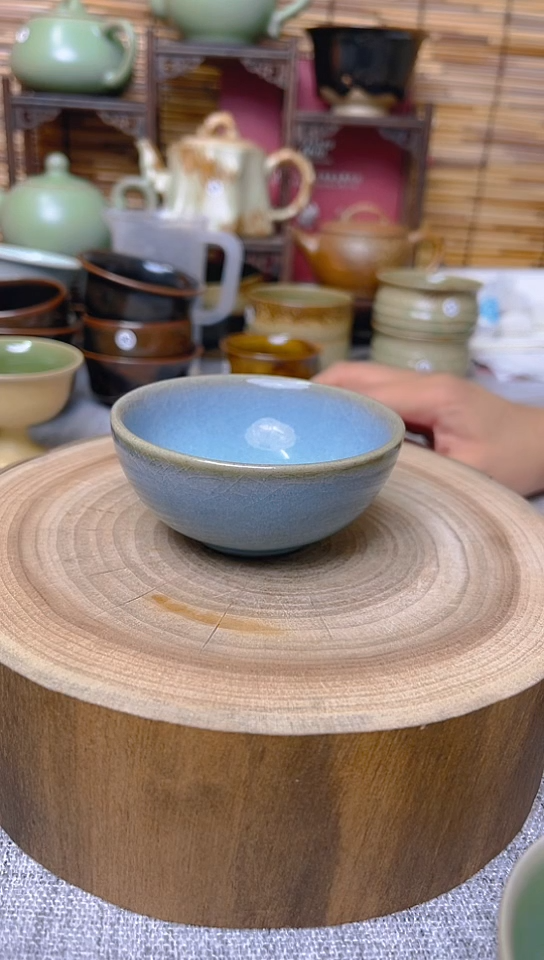 【闪购商品】瓷片原生态原矿天蓝杯子