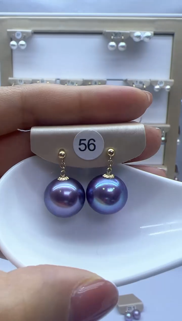 【闪购商品】淡水珍珠耳饰18K金镶嵌56