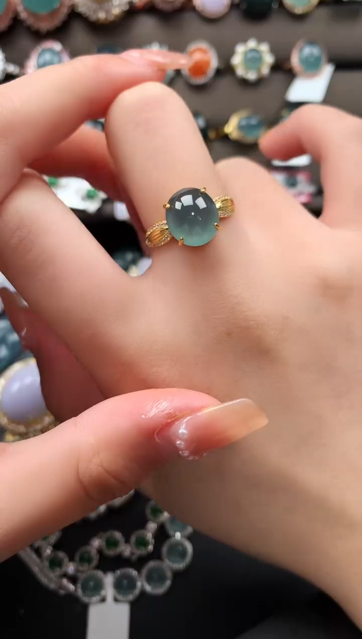 【闪购商品】翡翠戒指银S925镶嵌5211424