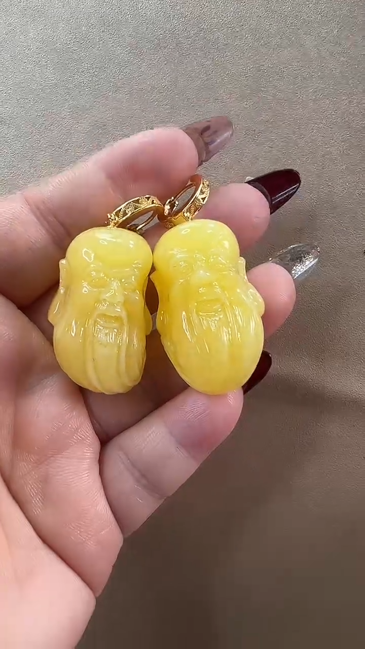 【闪购商品】琥珀耳饰未镶嵌耳环