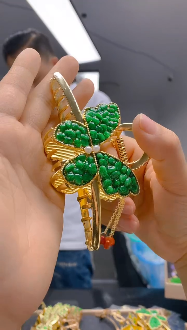 【闪购商品】翡翠耳饰合金403翡翠发簪