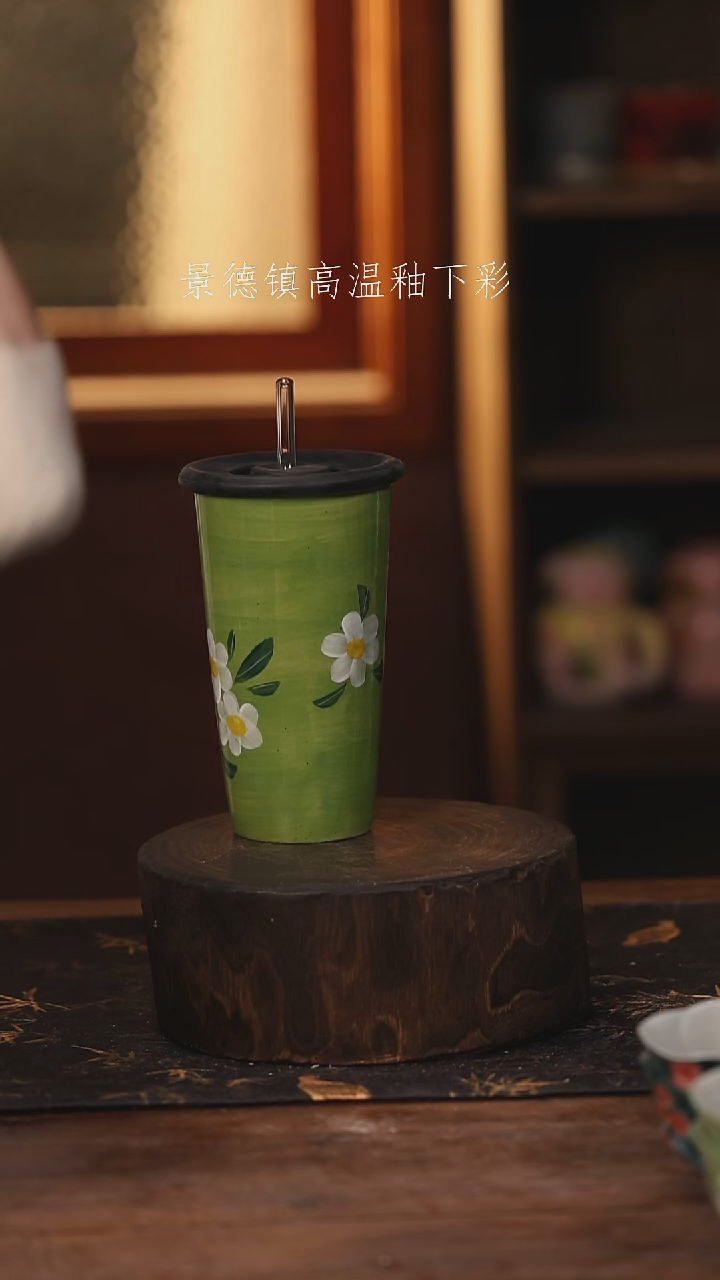 陶瓷 景德镇高温釉下手绘陶瓷@L107@