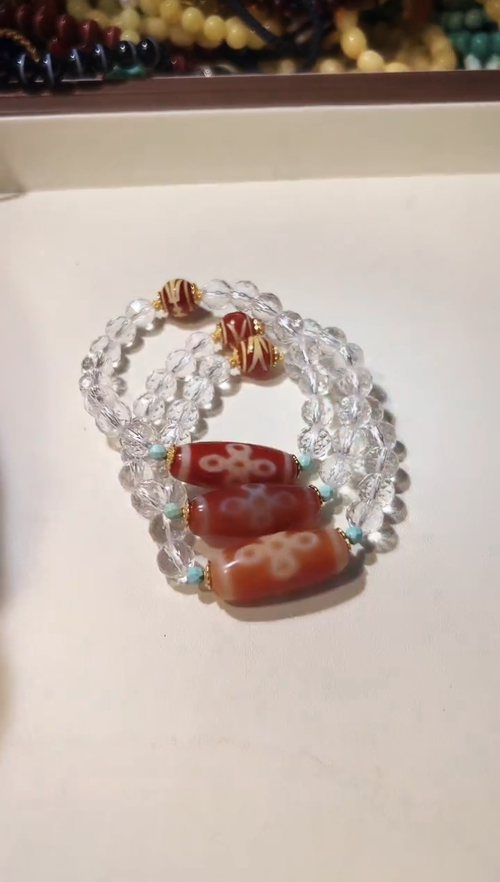 未镶嵌手串玛瑙/玉髓五闪手串