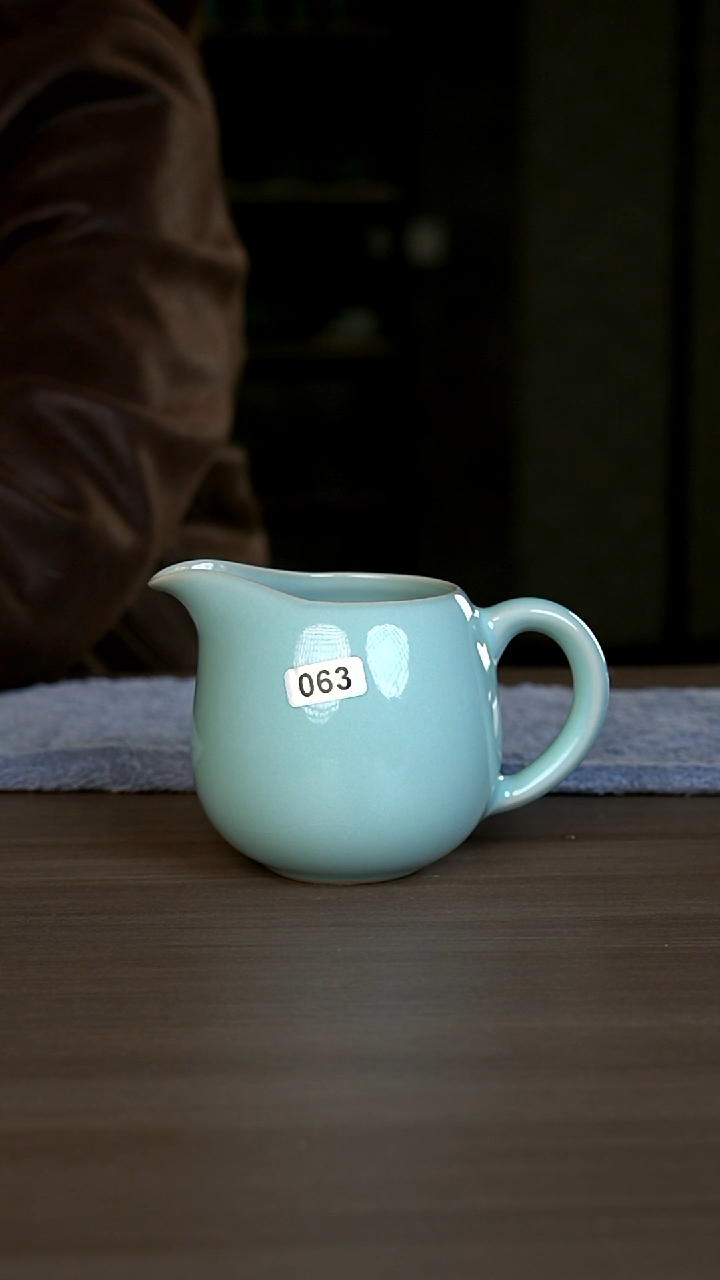 【闪购商品】杯063号天青手柄公道杯一级开片