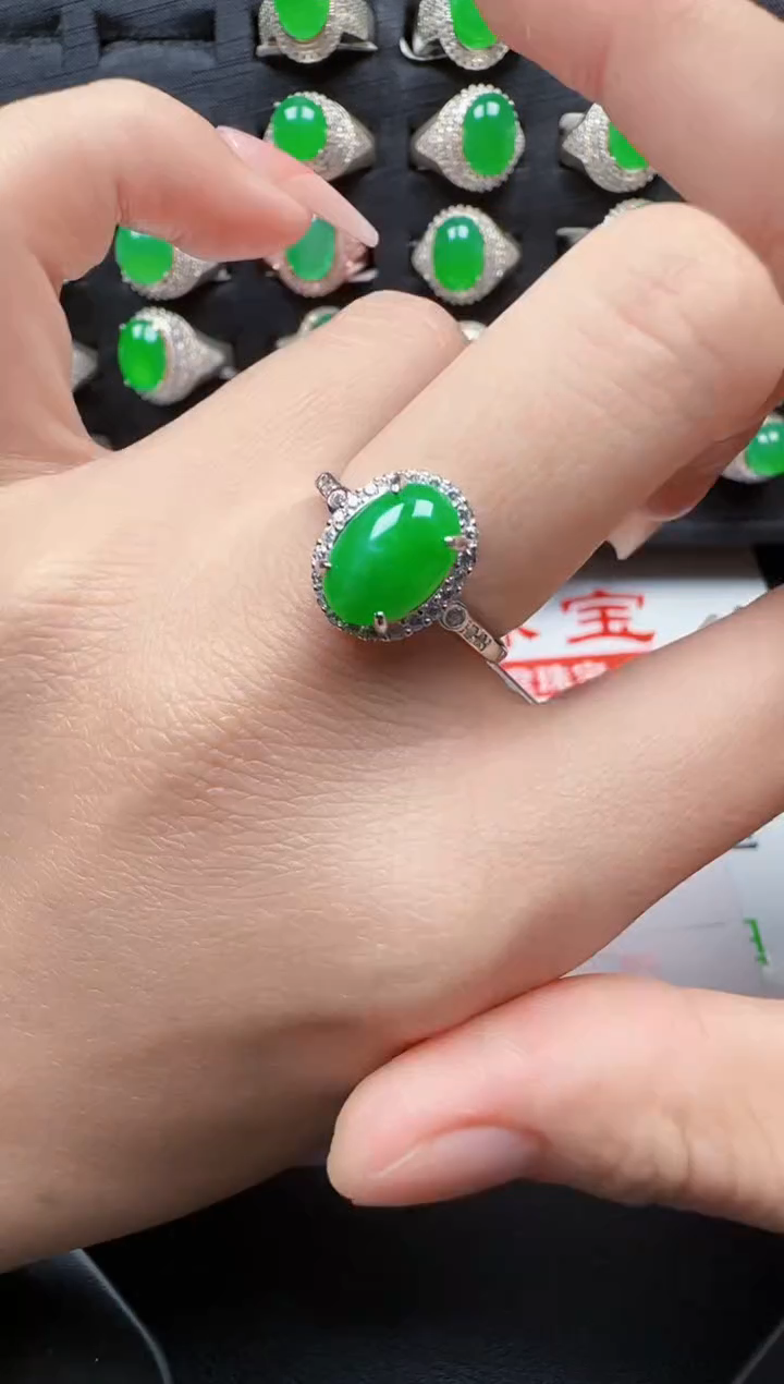 【闪购商品】翡翠戒指银S925镶嵌2400