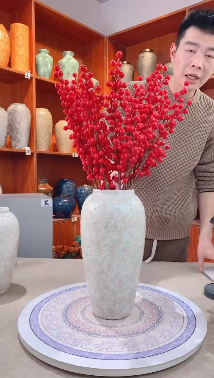 【闪购商品】瓶 陶瓷花瓶 无花 茶白 大号