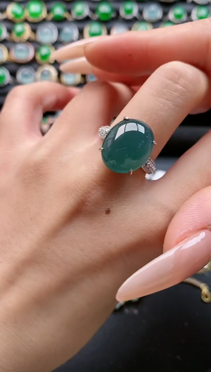 【闪购商品】翡翠戒指银S925镶嵌111111