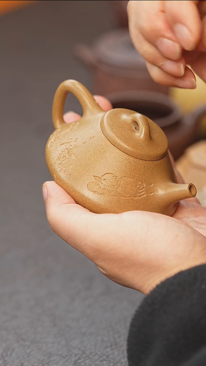 茶壶紫砂全手工文人老段泥子冶石瓢