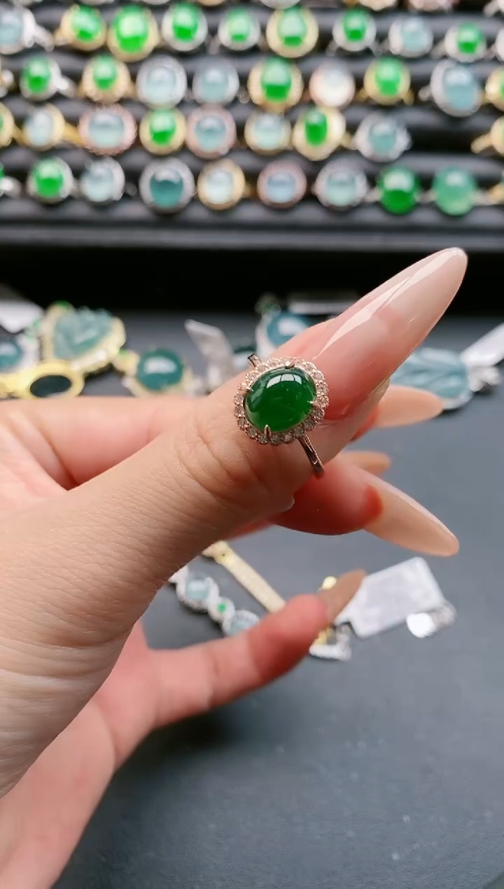【闪购商品】翡翠戒指银S925镶嵌1111111
