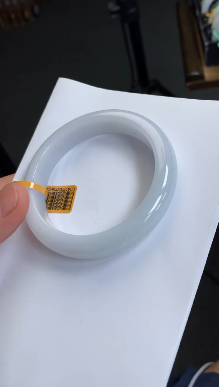 未镶嵌手镯翡翠（细糯化白月光正圈）20号