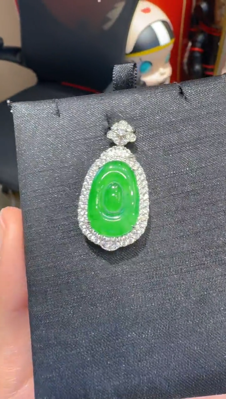 吊坠(不含链)银S925镶嵌翡翠多样性团购发一件