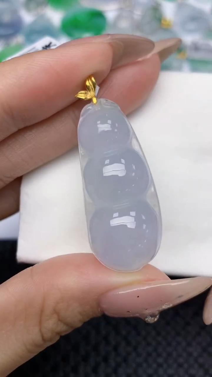 颈饰18K金镶嵌翡翠天然缅甸翡翠a货百元以上9元证书费自理