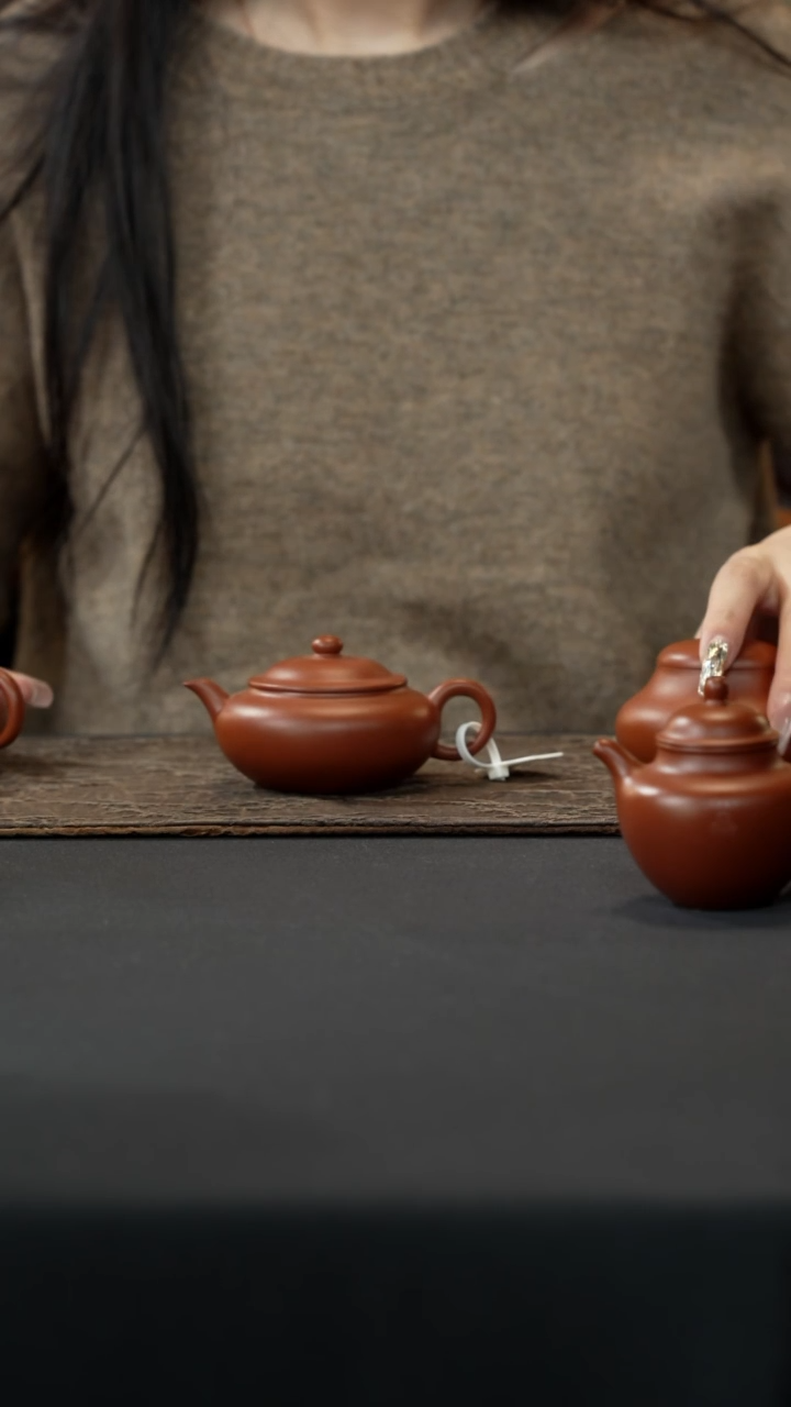 【闪购商品】紫砂茶壶朱泥扁韵壶120cc