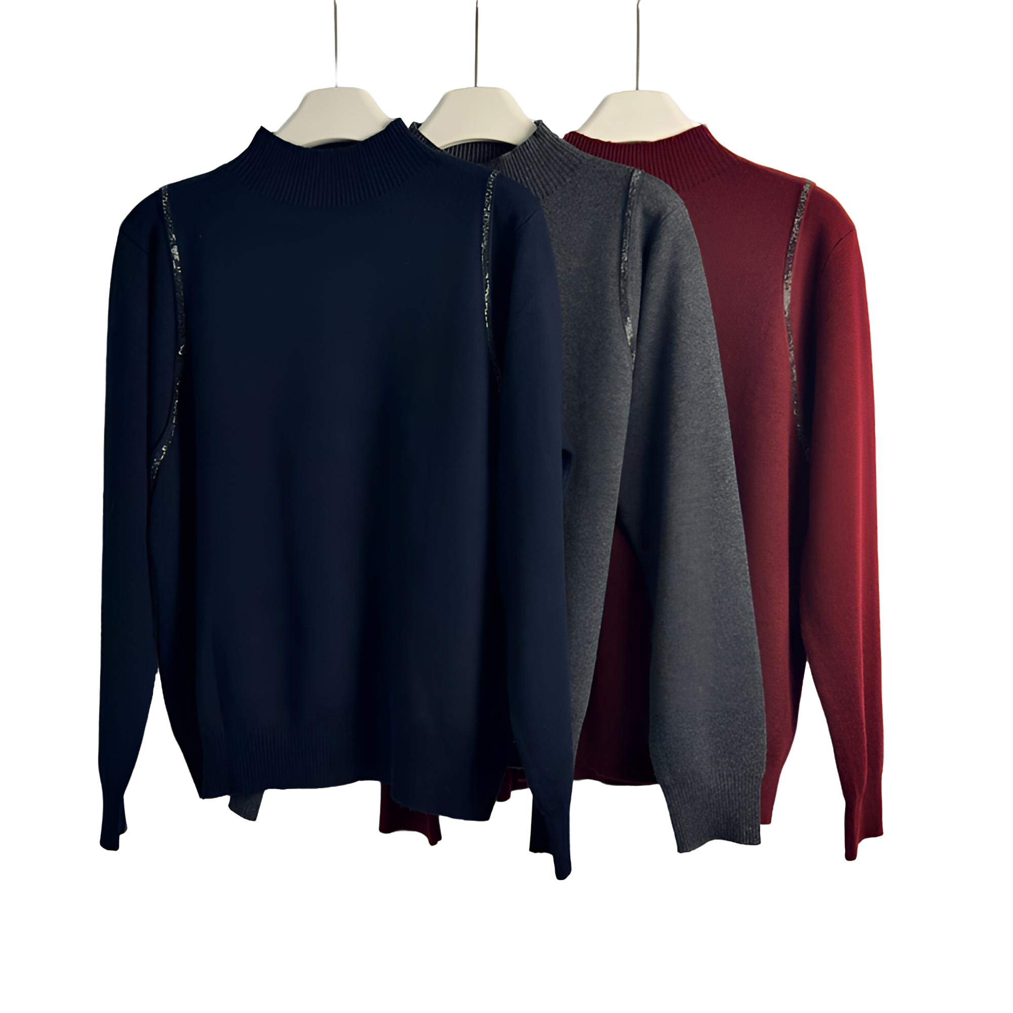 桑蚕丝羊毛秋冬新款半高领打底衫烫钻显瘦时尚百搭