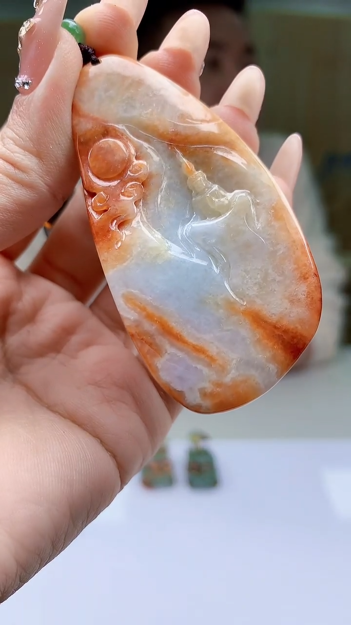 【闪购商品】定制翡翠未镶嵌4990ty-毛货挂件207