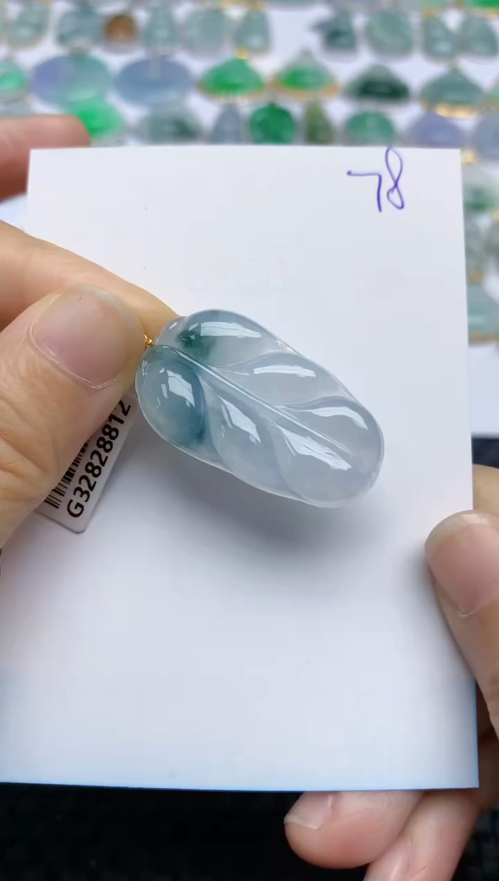 【闪购商品】翡翠挂件18K金镶嵌天然A货翡翠 78
