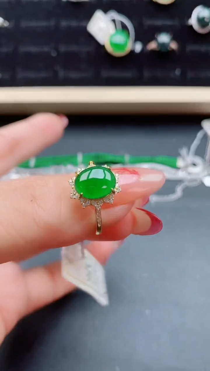 【闪购商品】翡翠戒指银S925镶嵌321312