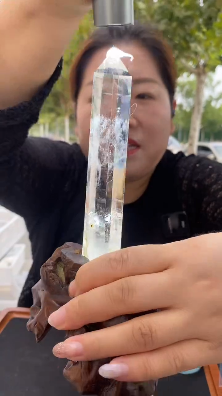 未镶嵌珠宝半成品水晶白水晶柱子D509