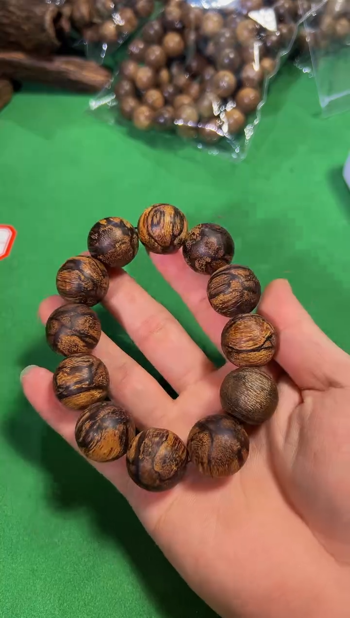 【闪购商品】沉香手串105号20白棋种虎斑52g多样性发一