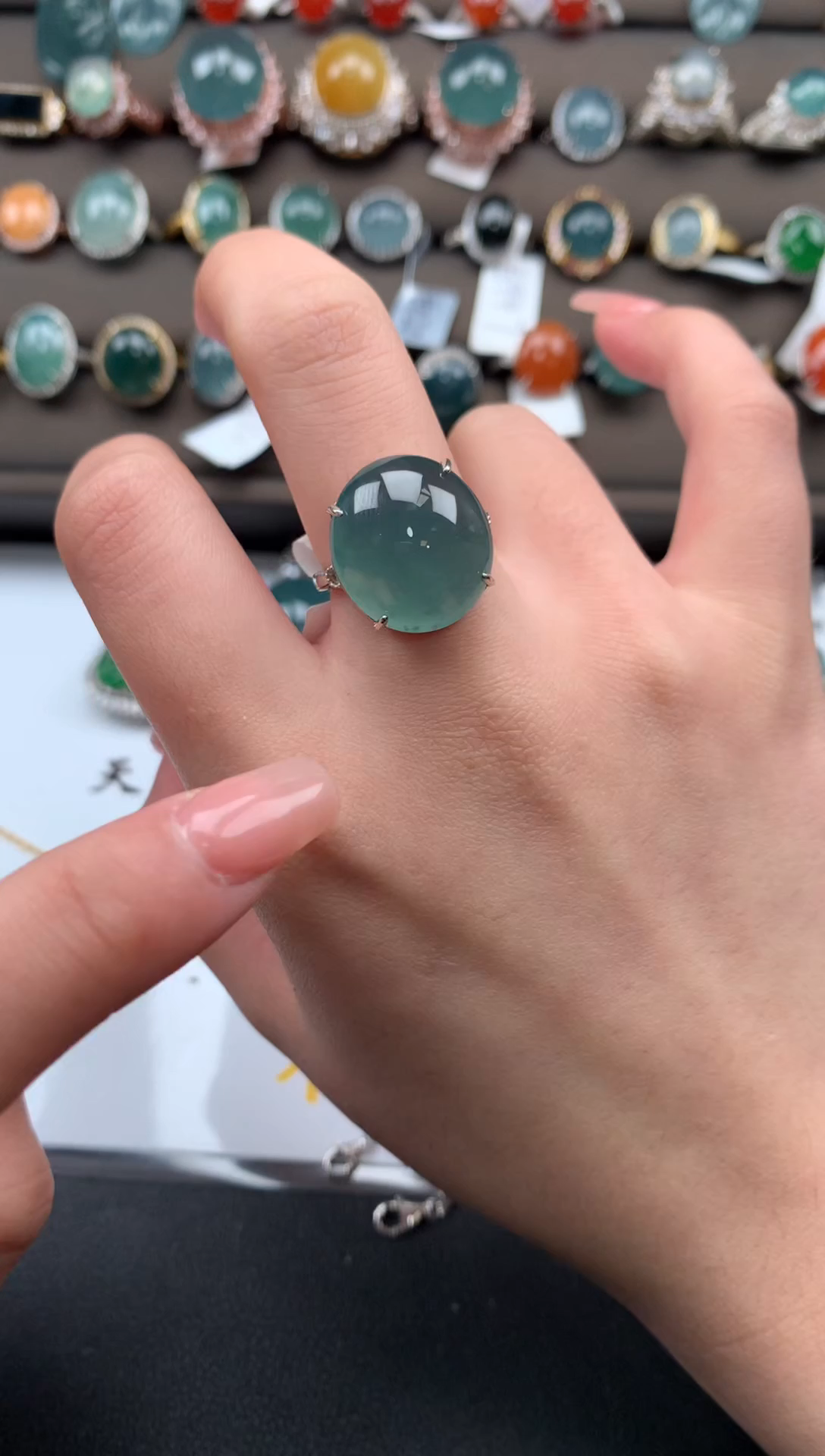 【闪购商品】翡翠戒指银S925镶嵌452141