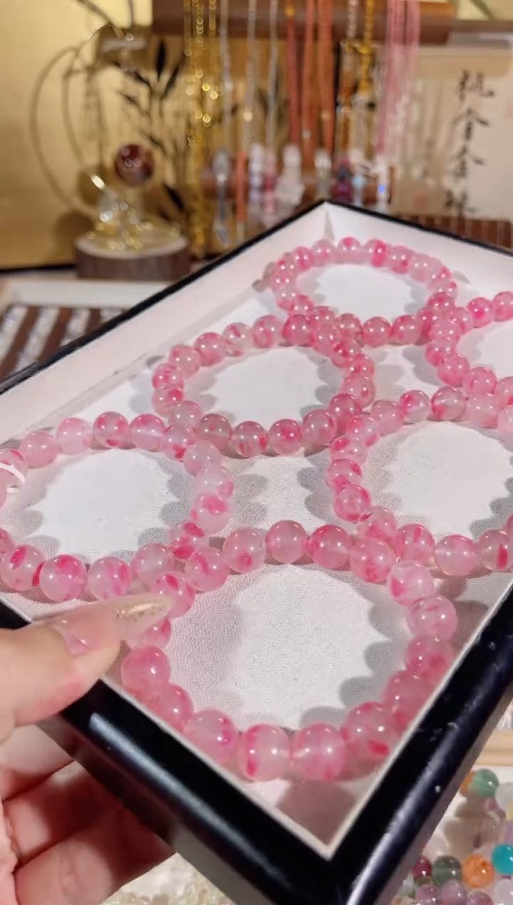 蔷薇辉石未镶嵌手链SS055多样性发一 颜色微差