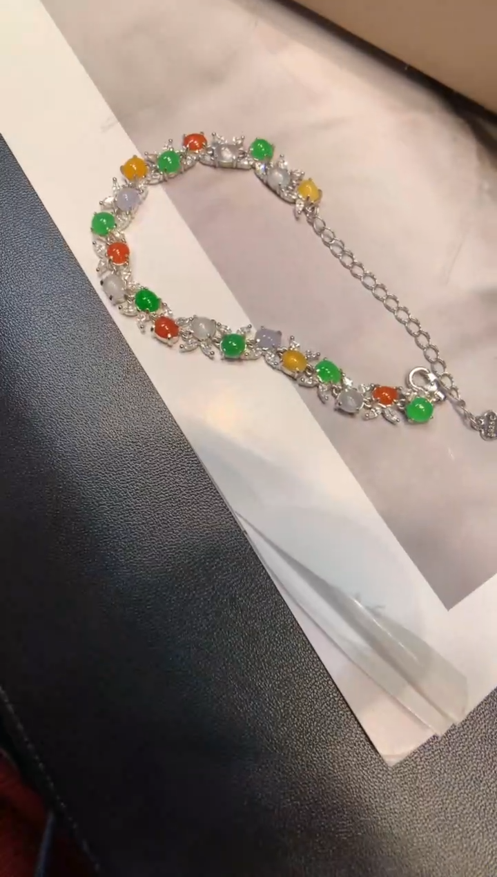 银S925镶嵌手链翡翠手链