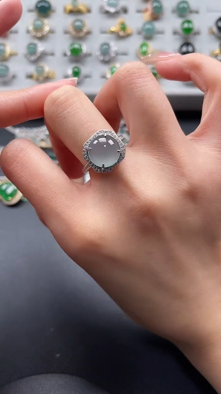 【闪购商品】翡翠戒指银S925镶嵌435332