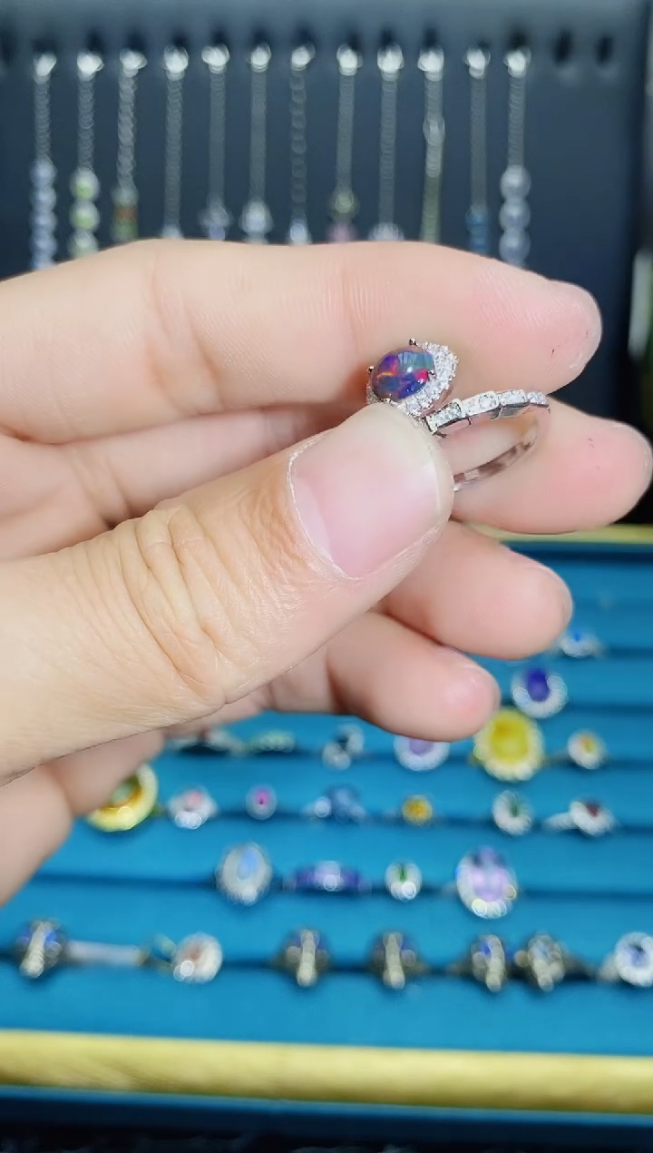 【闪购商品】欧泊戒指银S925镶嵌1121