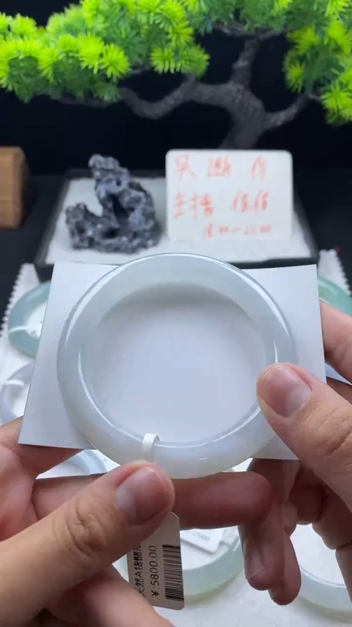 【闪购商品】翡翠手镯未镶嵌54+圈圆条~不退不换