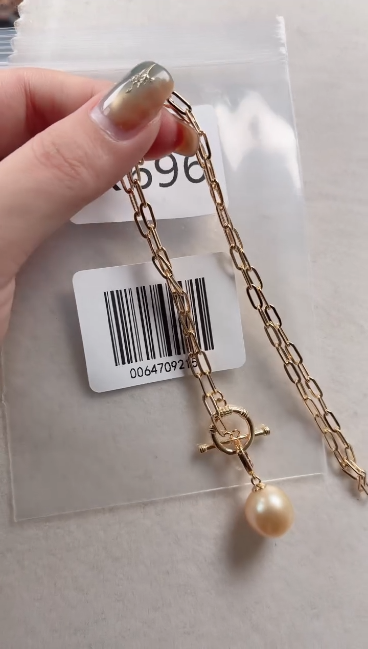 银S925镶嵌手链海水珍珠X696