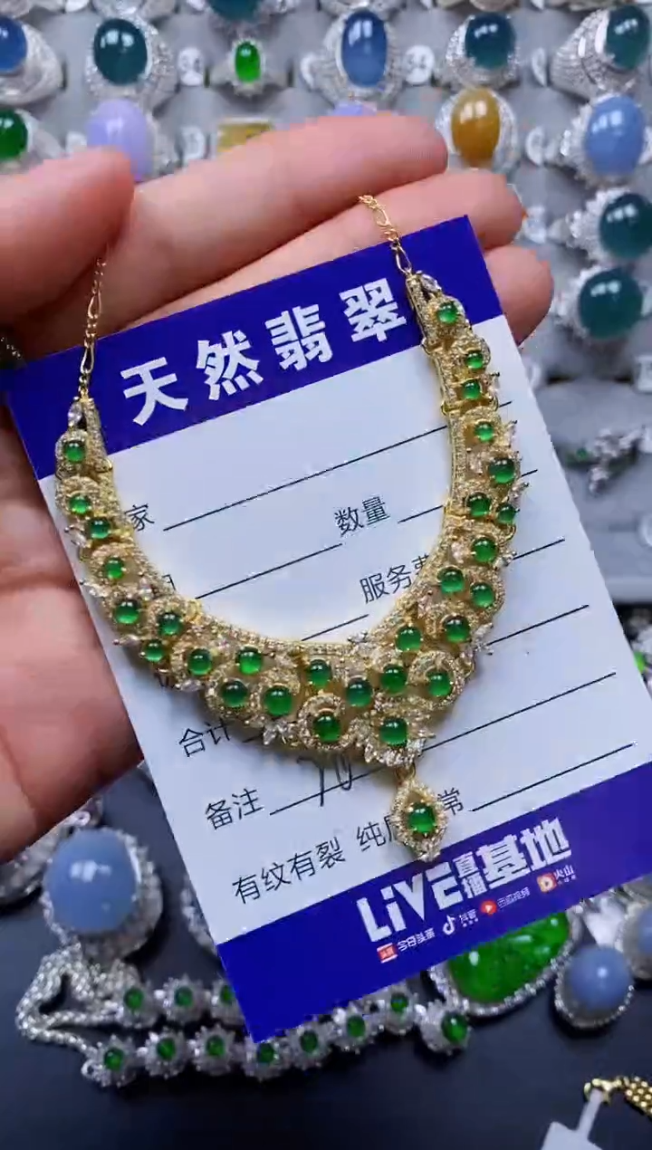 【闪购商品】翡翠颈饰银S925镶嵌0260
