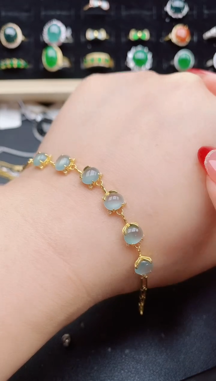 【闪购商品】翡翠手链银S925镶嵌12121212