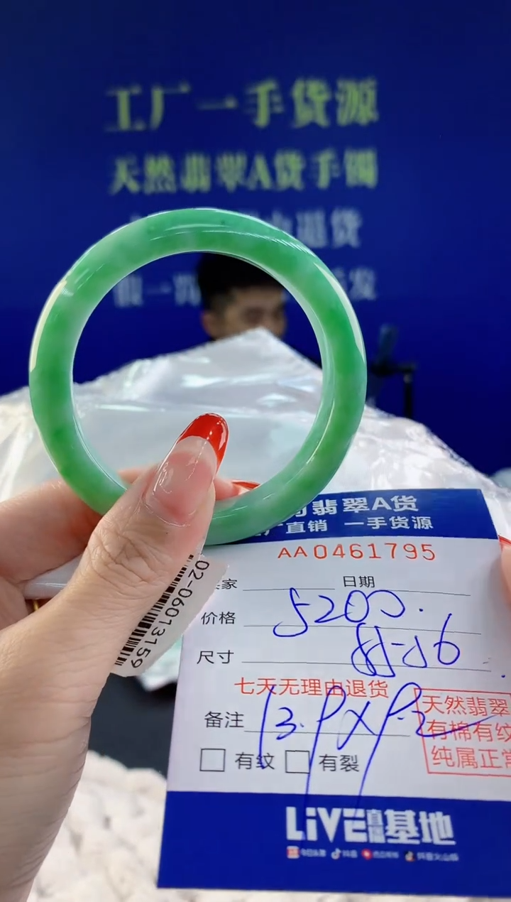 【闪购商品】翡翠手镯未镶嵌天然A货翡翠95