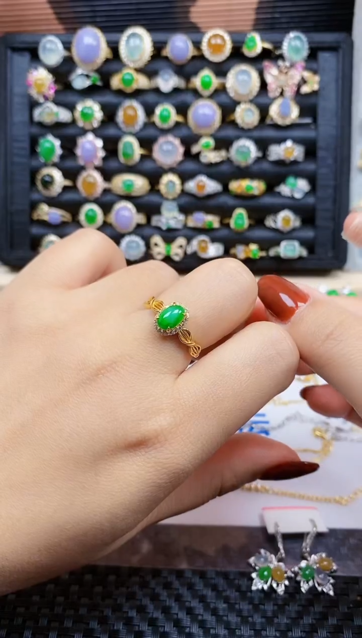 银S925镶嵌戒指翡翠141