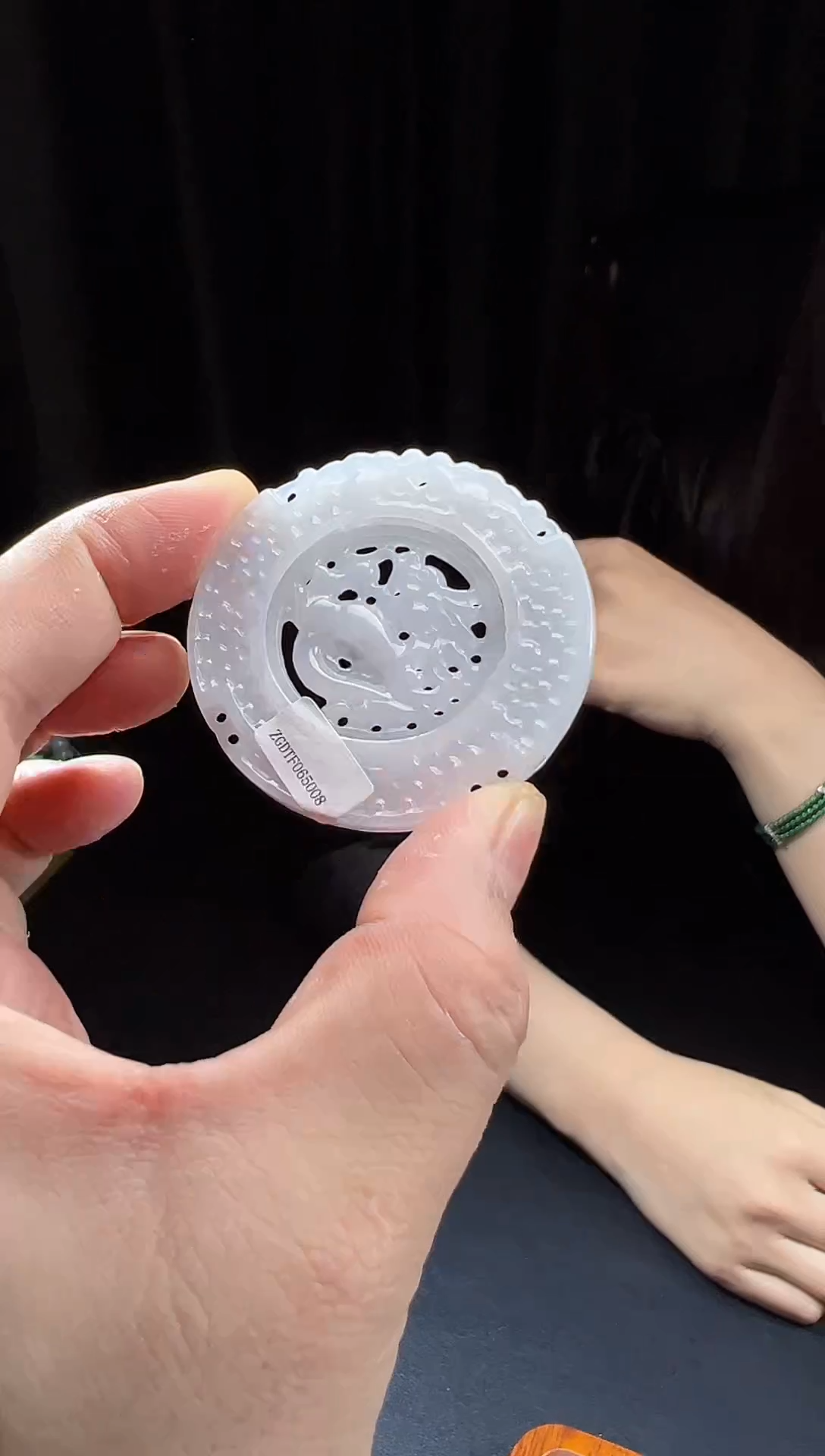 【闪购商品】翡翠颈饰银S925镶嵌天然A货翡翠（多样性发）龙牌10070