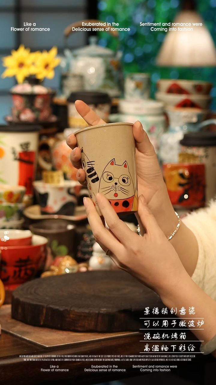 陶瓷景德镇高温釉下彩手工手绘款式